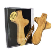 Natural Olive Wood Christian Cross – Handmade Prayer Symbol - SeasideSPA