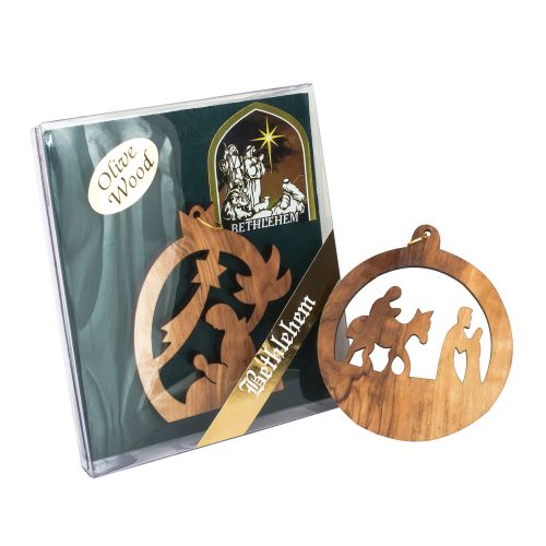 Handmade Olive Wood Nativity Scene Christmas Decoration Set (2 Pieces) - SeasideSPA