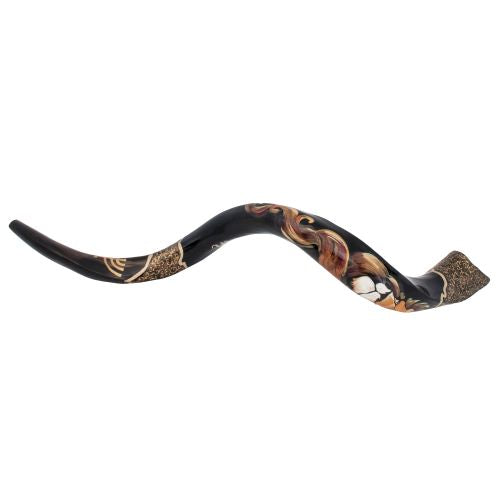 Painted Kudu Shofar Lion of Judah – Authentic Israeli Shofar - SeasideSPA