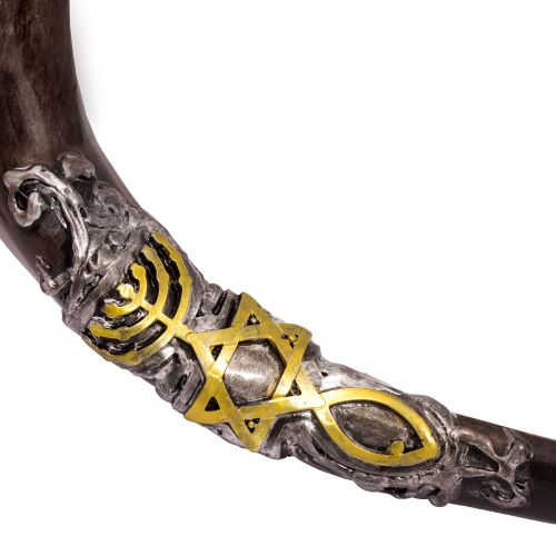 Lion of Judah Kudu Horn Shofar – Hand Decorated Shofar (100–109 cm) - SeasideSPA