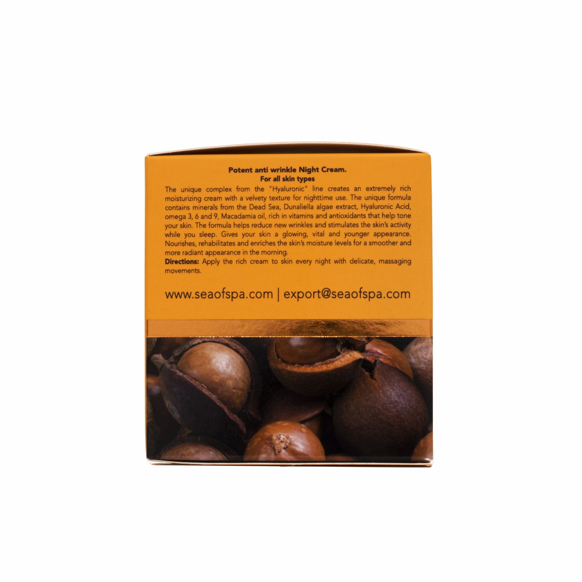 Bio Spa Anti-Wrinkle Night Cream Macadamia Oil & Dead Sea Minerals - SeasideSPA