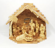 Olive Wood Nativity Set with 11 Figures – Handmade Holy Land Nativity - SeasideSPA