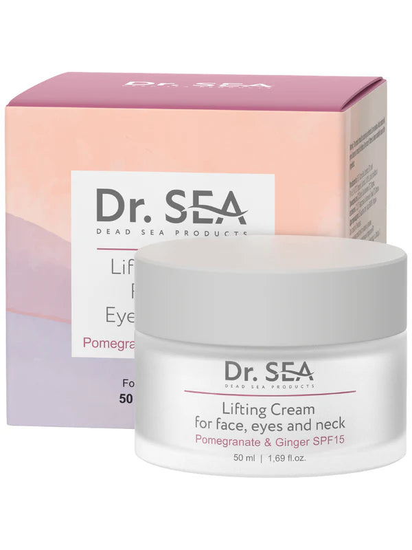 Moisturizing and Firming Facial, Eye and Neck Skin Cream with Pomegranate and Ginger Extracts SPF 15 - SeasideSPA