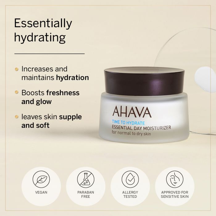 Ahava Essential Day Moisturizer Normal To Dry Skin 50 ml - SeasideSPA