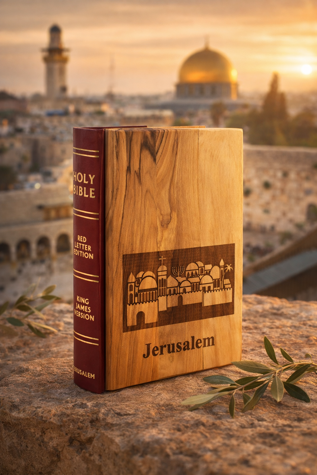 Holy Bible with Olive Wood Cover – Christian Bible Gift - SeasideSPA