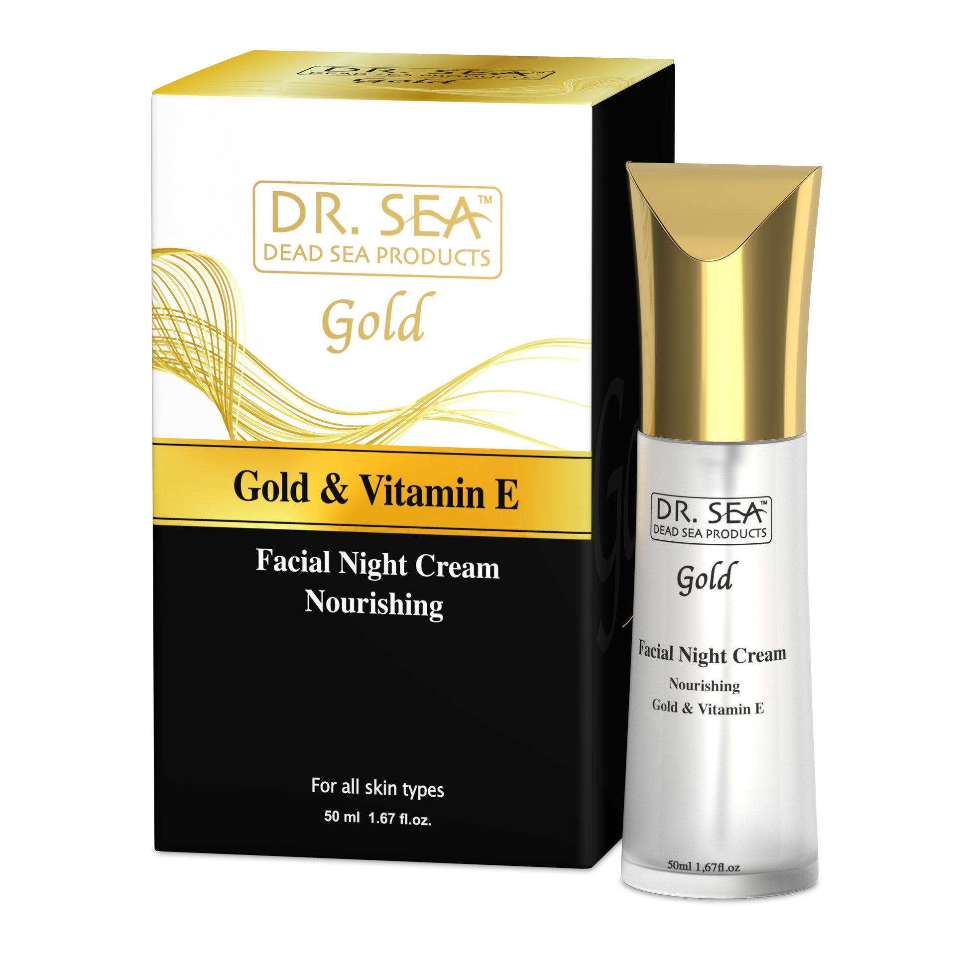 Nourishing facial night cream with gold and vitamin E - SeasideSPA