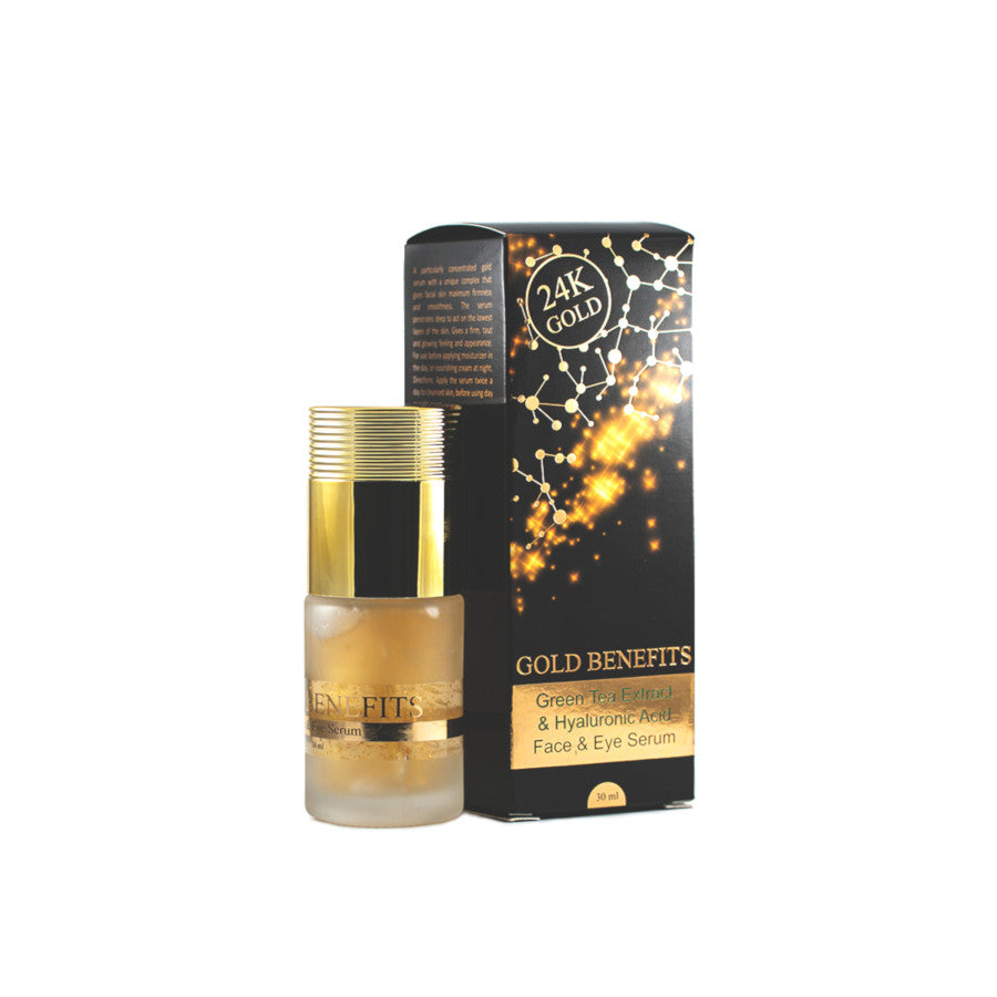 GOLD BENEFITS-Green Tea Extract & hyaluronic Acid Face & Eye Serum - SeasideSPA